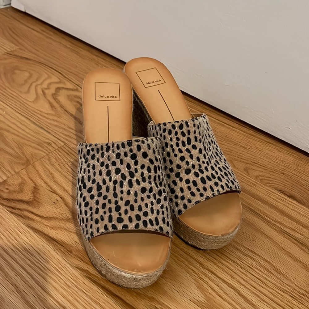 Dolce vita espadrilles wedge leopard print